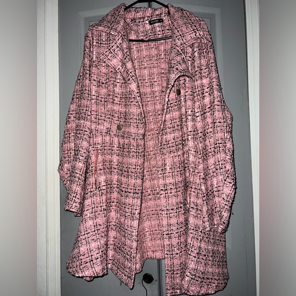 💗SHEIN classy plaid double breasted coat size 4X - Picture 4 of 8